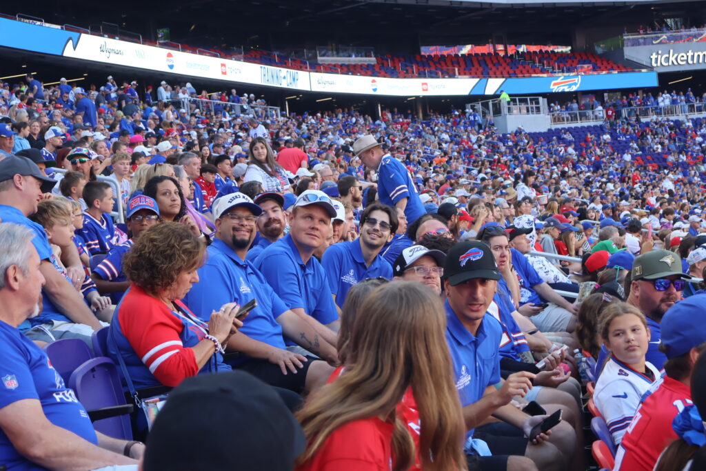 Fans filling the stands at Buffalo Bills training camp