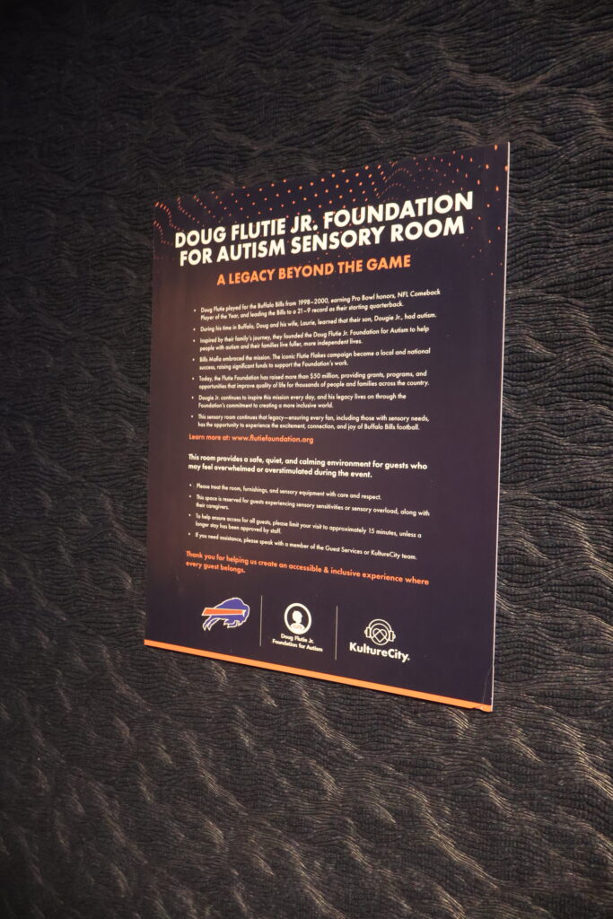 The Foundation's story panel mounted on the sensory room wall