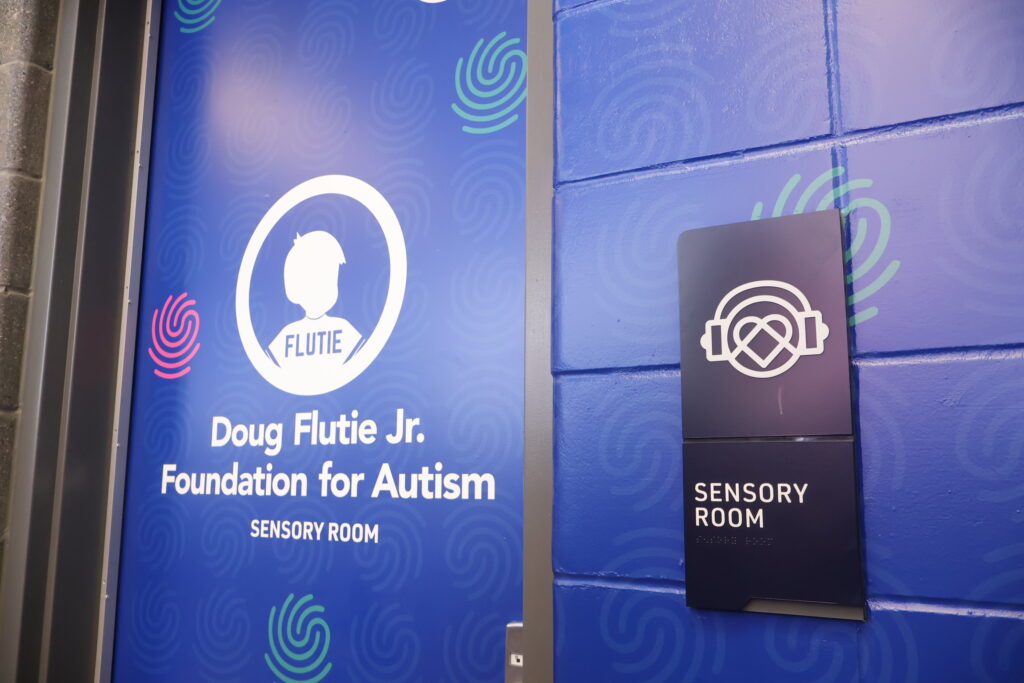 The sensory room entrance, signed Doug Flutie Jr. Foundation for Autism